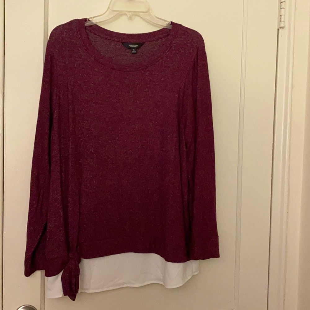 Simply Vera Vera Wang red wine long sleeve sz: XL